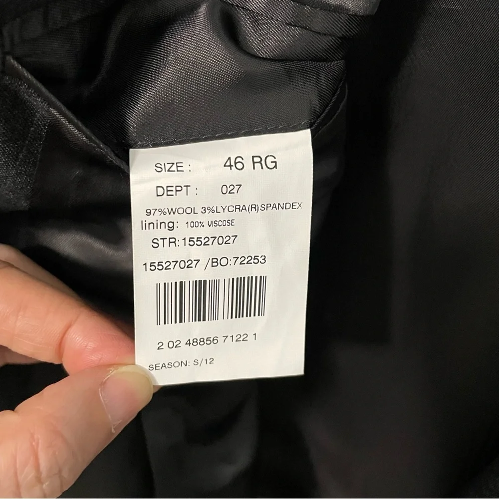 Brooks Brothers 346 Gray Pinstripe Stretch Wool Blazer  Size 46R